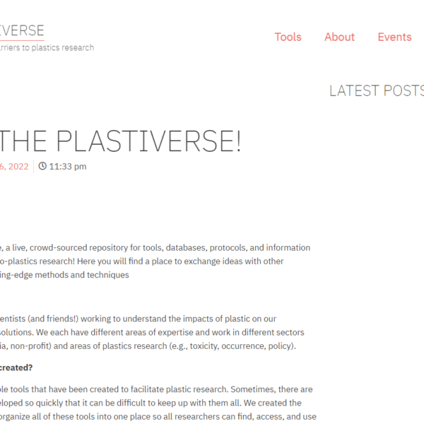 Screenshot plastiverse blog about plastic pollution